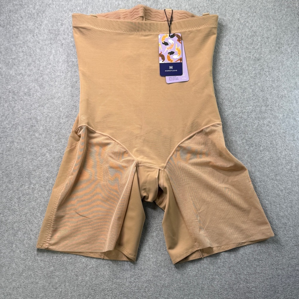 Honeylove SuperPower Short Nude Shapewear Bodysuit Tummy Control Size M NWT